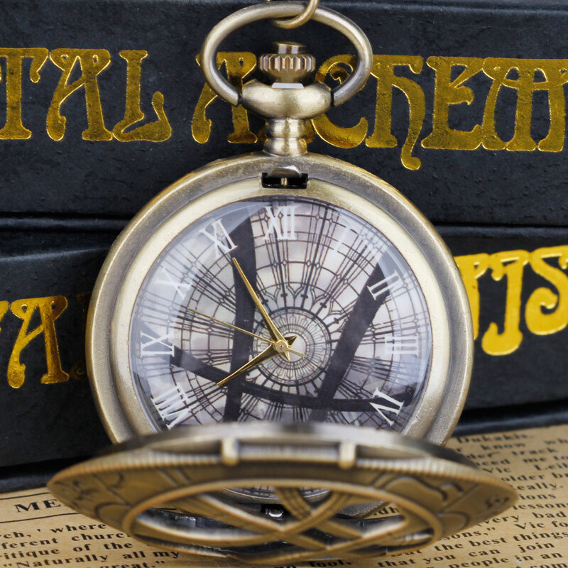Moda classico orologio da tasca al quarzo amante collana con numeri romani orologio con ciondolo uomo donna studente regalo