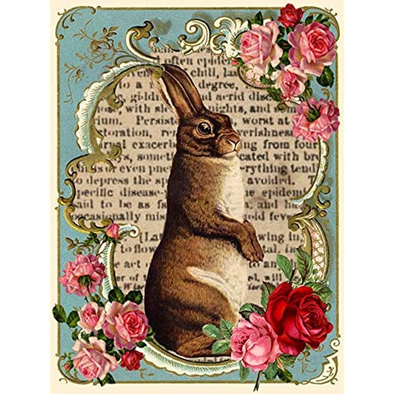Vintage Wall Decor Metal Plaque Easter Standing French Rabbit Iron Painting Poster Wall Art Nostalgic Tin Signs For Home