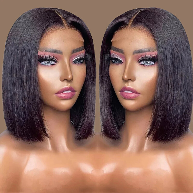 Bone Straight Bob Wig Lace Front Wigs Human Hair Brazilian 4x4 Closure Short Pre Plucked 13x4 HD Lace Frontal Wig For Women