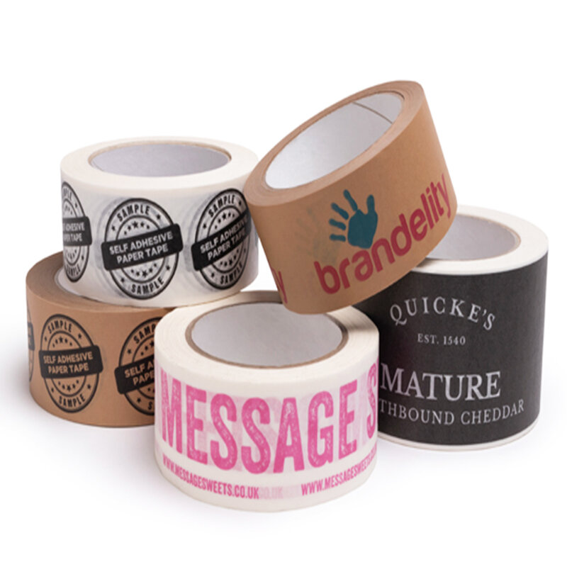 Customized productCustom Printed Biodegradable Water Activated PVC Box Packing Adhesive Tape for Packaging
