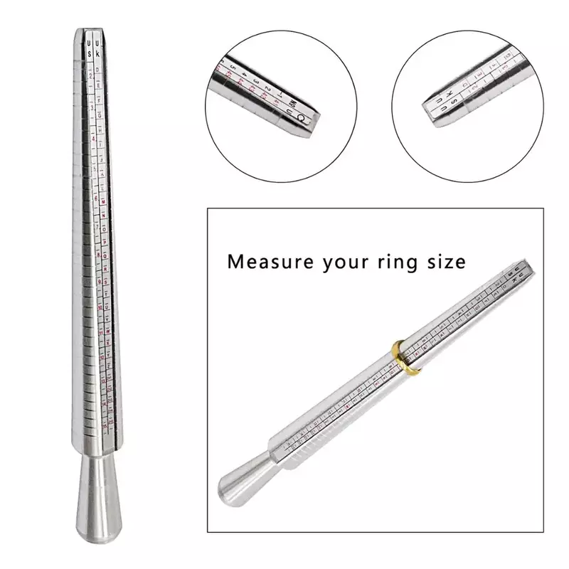 Ring Sizer strumenti di misurazione anello ingranditore Stick mandrino maniglia martelli Finger Loop Set di strumenti per gioielli