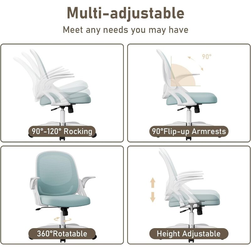 Krzesło do biura domowego praca krzesło biurowe wygoda ergonomiczny krzesło do pracy na komputerze obrotowy, oddychający krzesło biurowe z siatki, stabilizator lędźwiowy zadanie