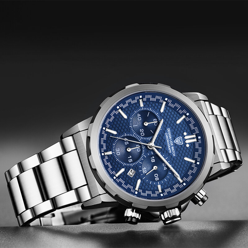 LIGE-Relógio de pulso de quartzo Quatrz masculino, relógios esportivos, marca de topo, luxo, impermeável, aço completo, relógio para homens, venda quente