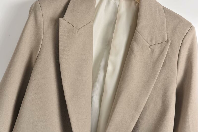 معطف نسائي كلاسيكي من الكتان ، جيوب بأكمام طويلة ، ملابس خارجية نسائية مريحة ، موضة أنيقة ، 4 ألوان ، صيف ، جديد ،