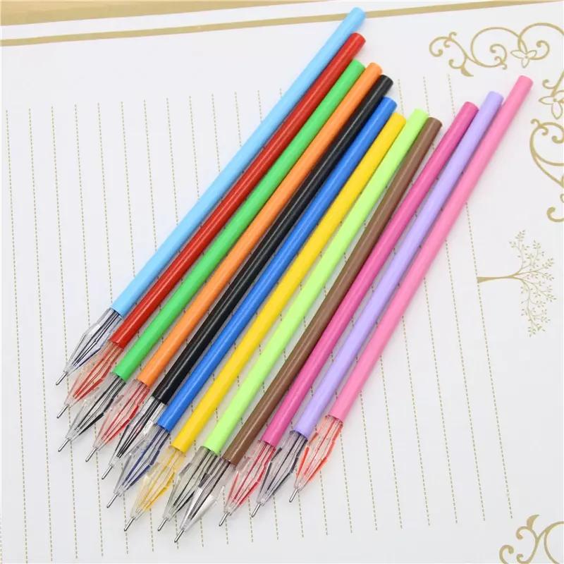12 Pcs / Pack , Diamond Head Factory Direct Creative Stationery Candy-color Gel Pen Refills For The Core 0.38mm 12 Color
