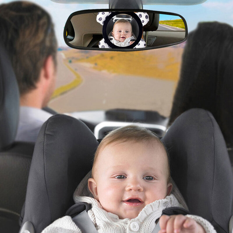 Автомобильное зеркало заднего вида для младенцев, безопасное противоударное автомобильное зеркало с мультяшным рисунком для камеры заднего вида