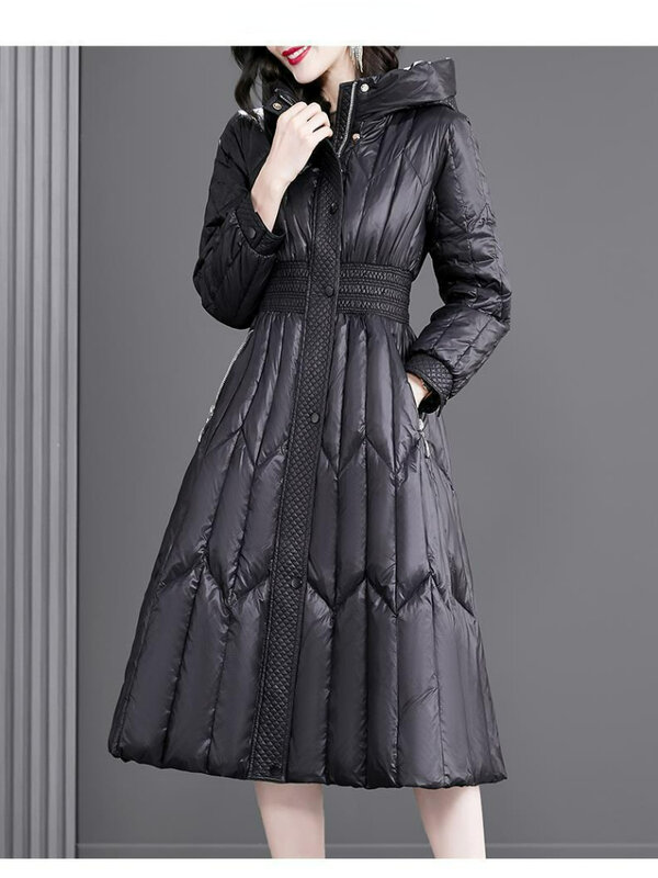 Manteau mi-long en coton trempé pour femme, coupe couvertes, taille longue, style à capuche, à la mode et à la mode, parka d'hiver, nouveau, 2023