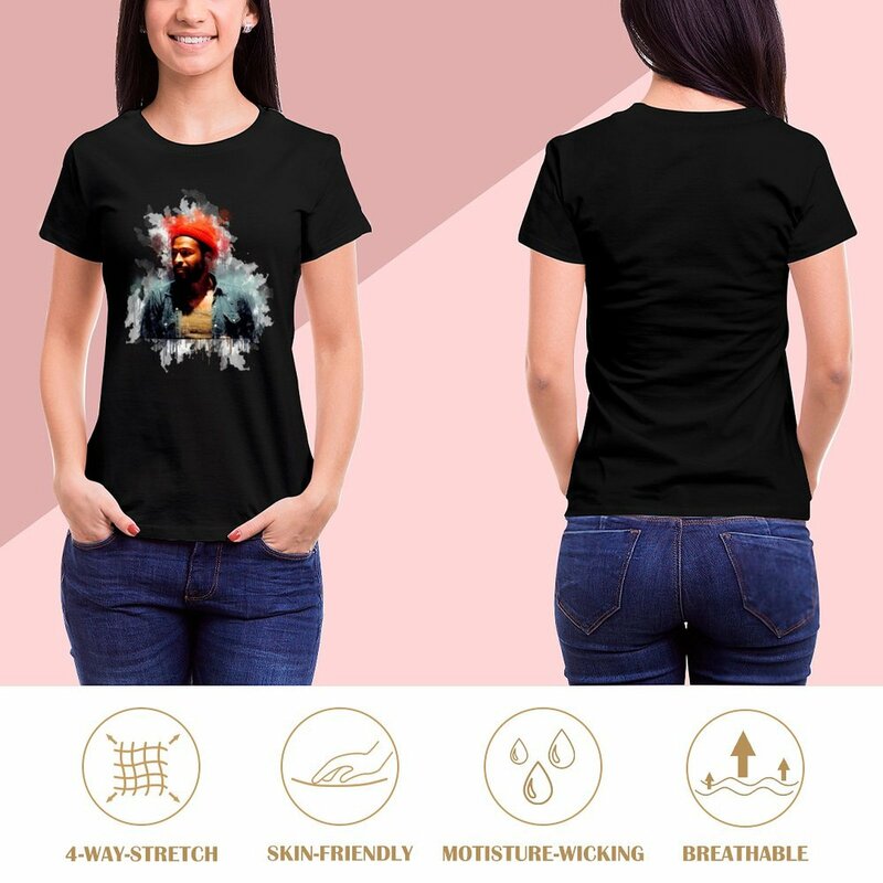 T-shirt graphique Marvin Gaye Water pour femmes, chemises de médicaments, vêtements d'été