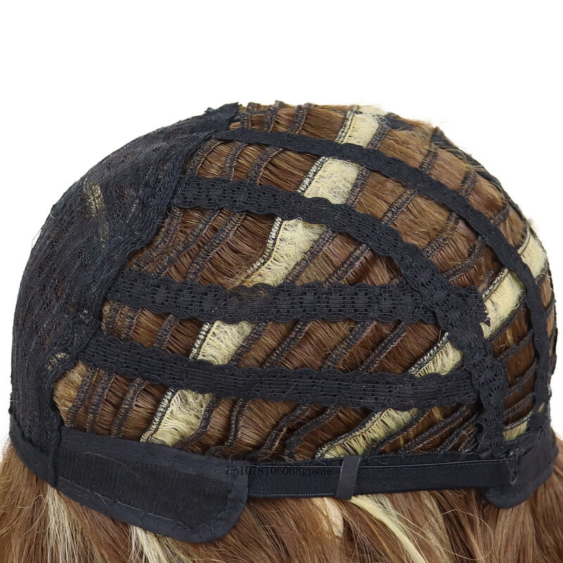 Парик женский средней длины, натуральные коричневые прямые шелковистые искусственные волосы с челкой, для повседневного использования, термостойкий