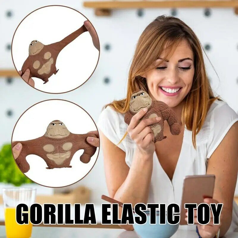 Giocattolo elastico Gorilla divertente giocattolo scimmia antistress per adulti Stretch e Squeeze per alleviare la pressione in ufficio o a casa Gorilla carino