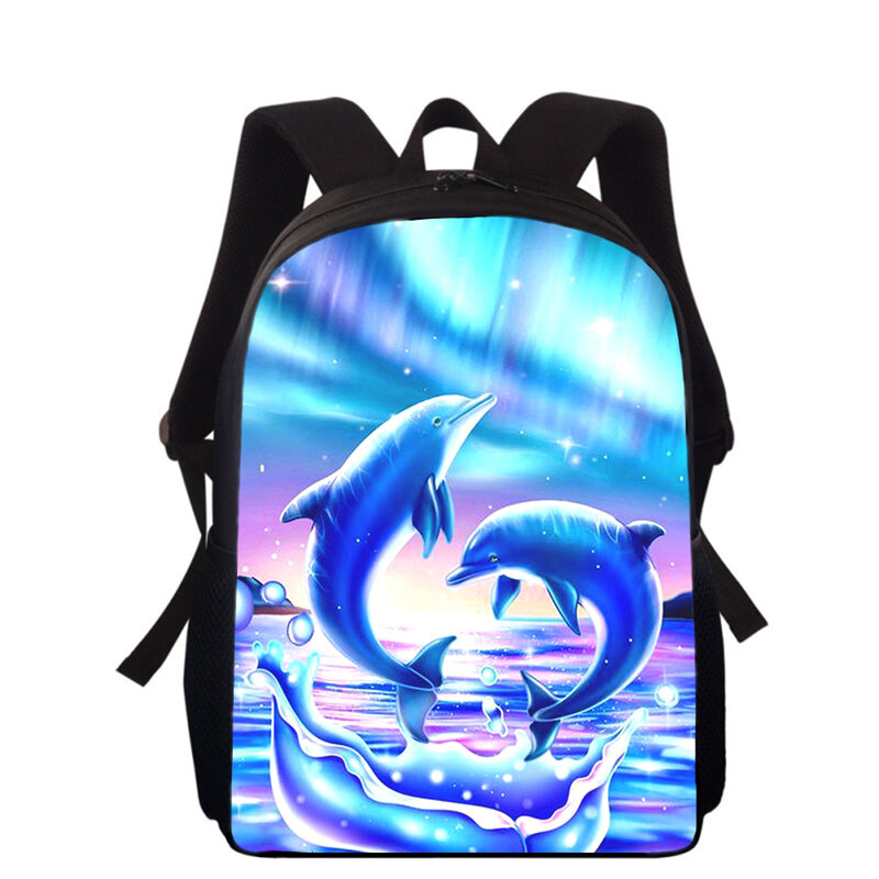dolphin animal 16" 3D Print Kids Backpack Primary School Bags for Boys Girls Back Pack Students School Book Bags