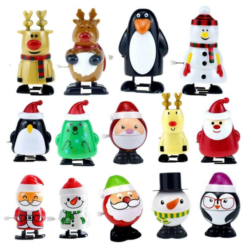 Wind Up Toys natale Mini Clockwork Toys Santas e Snowmen Wind Up Toys bomboniere per feste di natale Goody Bag Filler