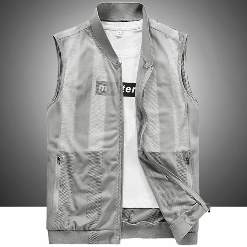 Men Vest Regular Sleeveless Summer Quick-Dry 1pc Breathable Vest Comfortable Jacket Mesh Outdoor Fishing Hiking
