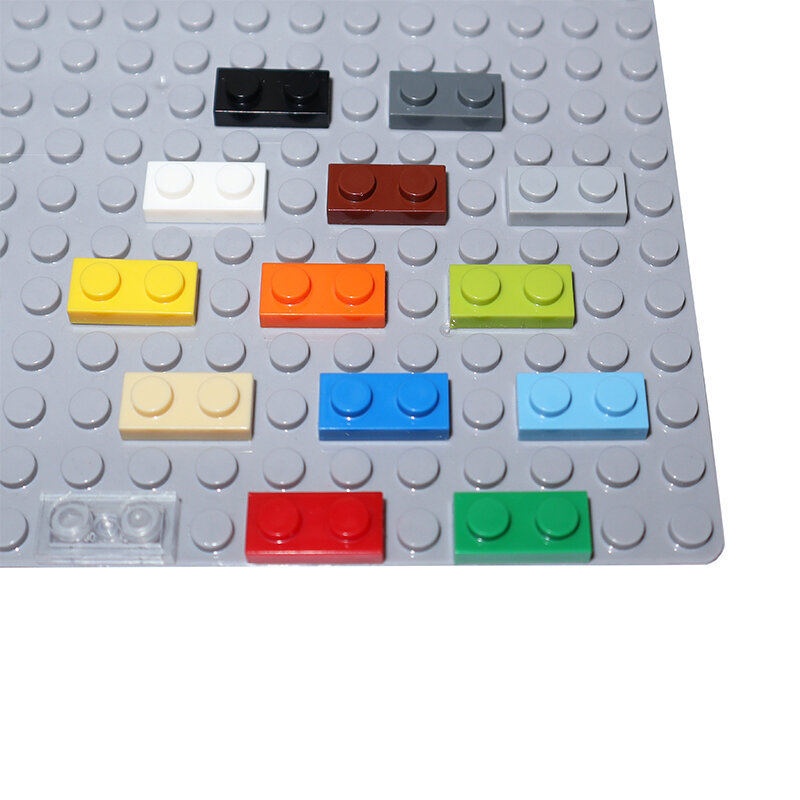 200PCS MOC Assemble Particles 3023 Thin Plate 1x2 Dots DIY Building Blocks 1*2 Figures Bricks Educational Creative Toy for Kids