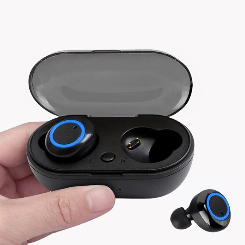 Y50 Earphone Nirkabel 5.0 Kompatibel dengan Bluetooth Headset Stereo 250MAh Headphone Kontrol Sentuh In-Ear Lagu Pilihan dan CallTWS