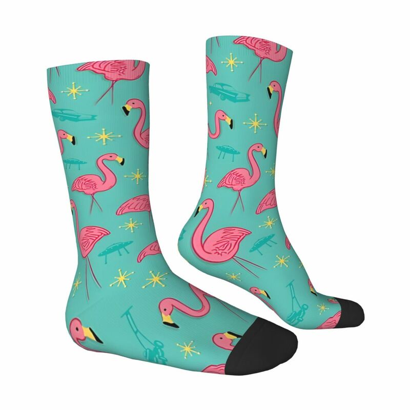 Suburbia Flamingos Socks Hiking 3D Print Boy Girls Mid-calf Sock