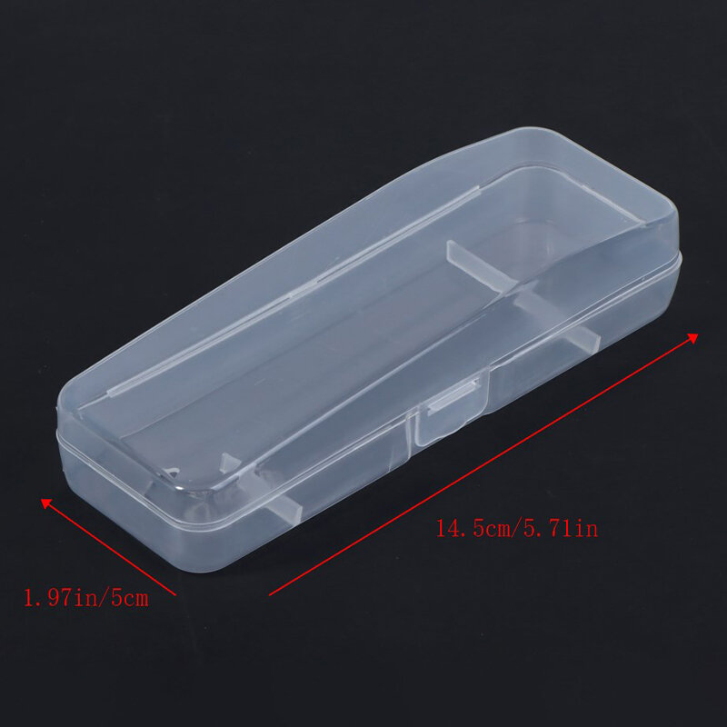 Kotak penyimpanan pisau cukur pria, wadah mesin cukur portabel, kotak penyimpanan pisau cukur plastik transparan