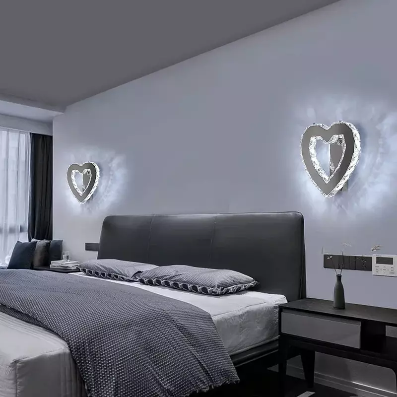 크리에이티브 LED 벽 램프, 모던 침대 옆 복도 통로, 크리스탈 벽 스콘스, 미니멀리스트 거실 벽 조명 장식 기구