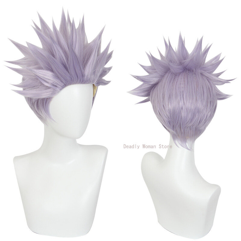 Парик для косплея Сатору из аниме «годзо», высокотемпературные шелковые парики из сетчатой ткани с розой, с шапочкой