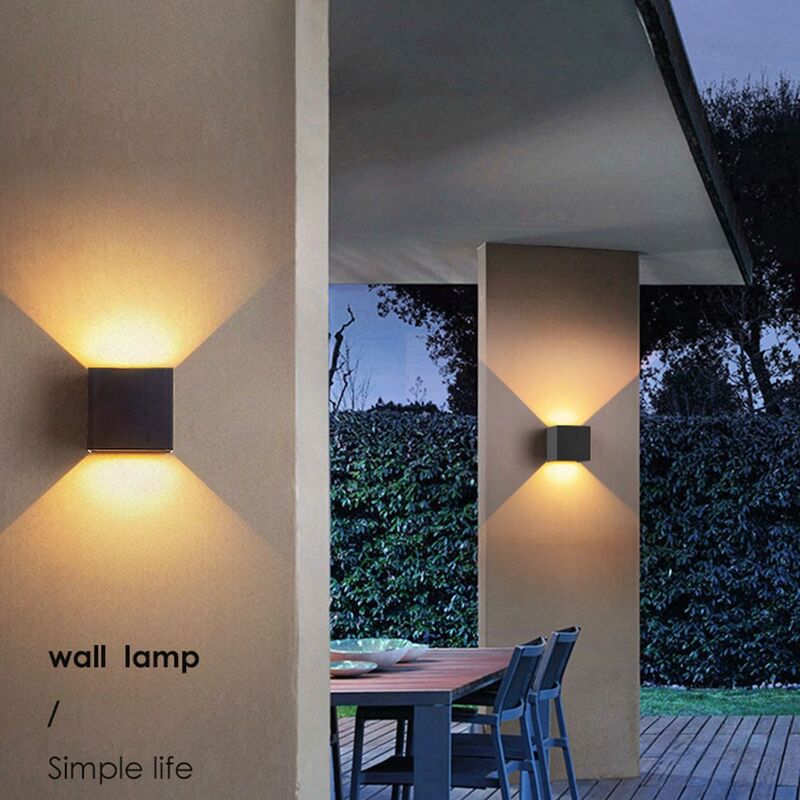 Aluminum Led Fixtures Modern Waterproof Outdoor Porch Light Wall Lamp Garden Lamp Wall Sconces