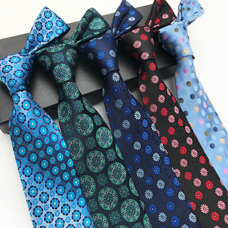 Corbata a rayas sutiles para hombre, corbata con patrón de Cachemira Floral, regalos, boda, fiesta, 8cm, nueva