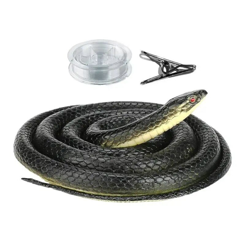 Wąż Prank Toy Fałszywy wąż Rekwizyty Symulacja węża Zabawka ze sznurkiem i klipsem do łatwej konfiguracji Wystrój domu nawiedzonego