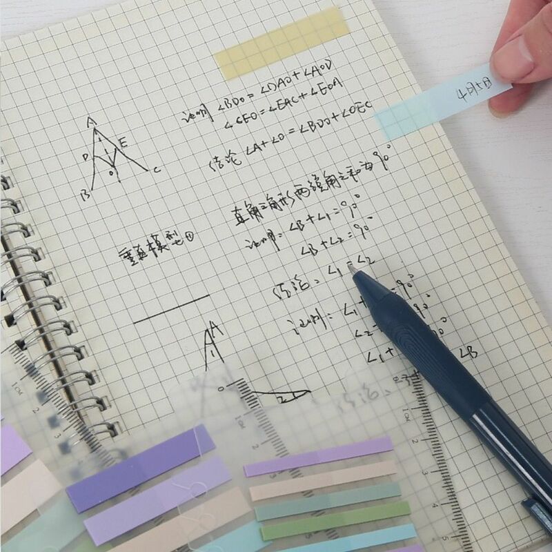 Цветной блокнот для заметок Morandi с линейкой и вкладышами, клейкие заметки, офисные принадлежности с линейкой, индексными флажками, лентой, ярлыком, закладкой, ярлыком для чтения