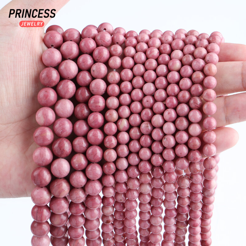 A ++-Perles de Rhodonite Rouge Naturelle pour Bijoux, Accessoires de Bricolage, Collier de Bracelet, 4 6 8 10mm, Vente en Gros