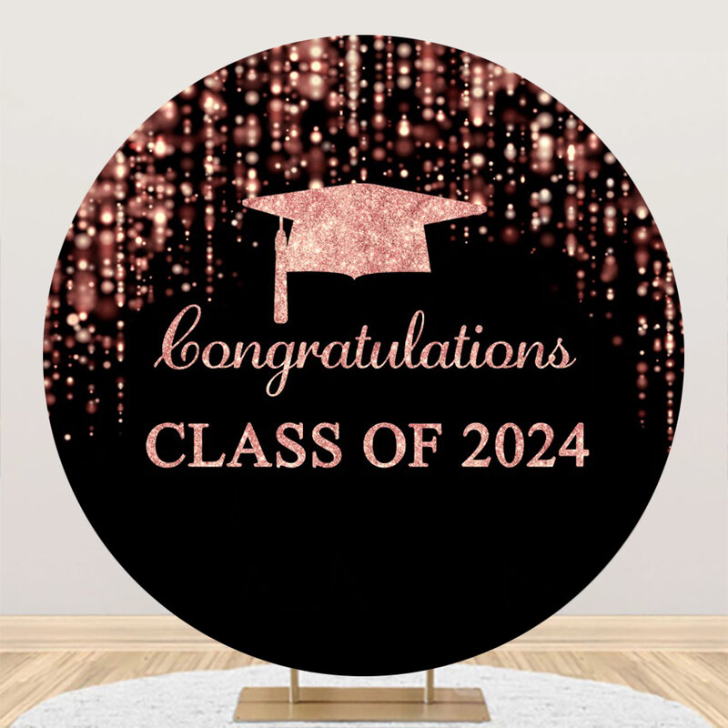 Class of 2024 Graduation Prom Party Round Backdrop Congrats Grad Photography Background Circle Photo Photographic Studio Shoots