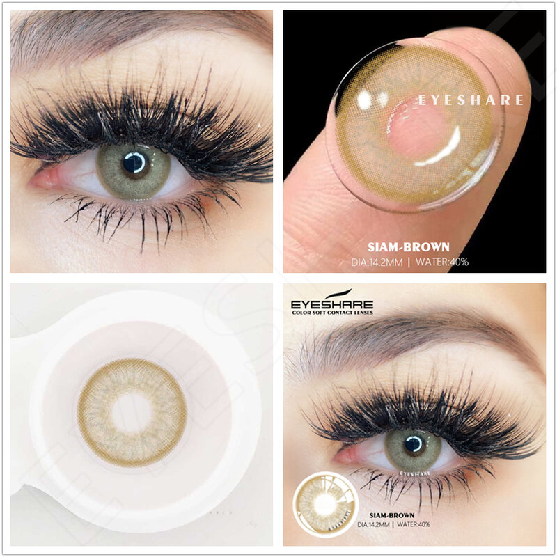 EYESHARE Natural Color Lens Eyes 2pcs Color Contact Lenses For Eyes Blue Gray Color Lens Yearly Beauty Cosmetic Contact Lens Eye