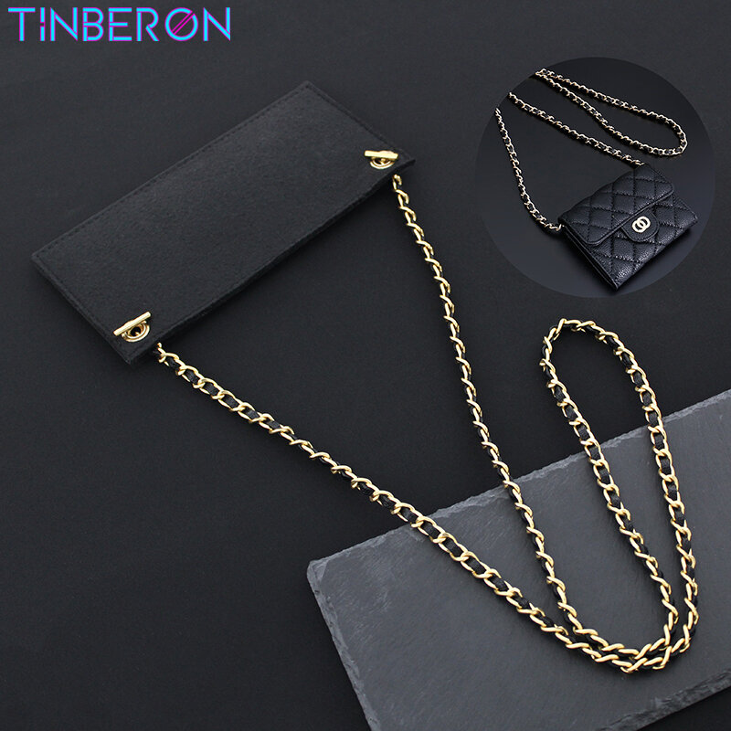 TINBERON-Correa de cadena con gancho en T para monedero, bolso de fieltro, bolso interior, accesorios para bolsos de inserción, correa de bolso, correas de hombro cruzadas