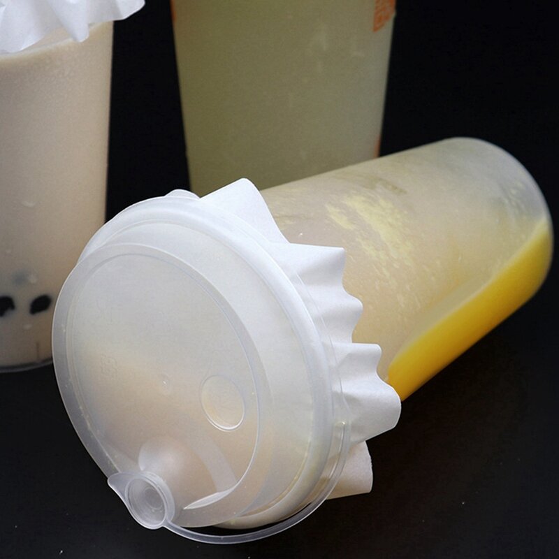 500PCS Cup Sealing Paper Film Crimper Round Shape Bottle Sealer Disposable Coffee Spill Proof Paper