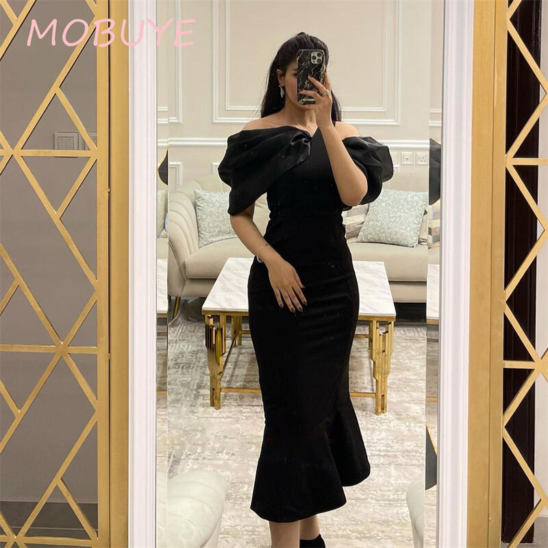 Mobuye 2024 beliebt schulter frei Ballkleid kurze Ärmel mit Knöchel Meerjungfrau Abend mode elegantes Party kleid für Frauen