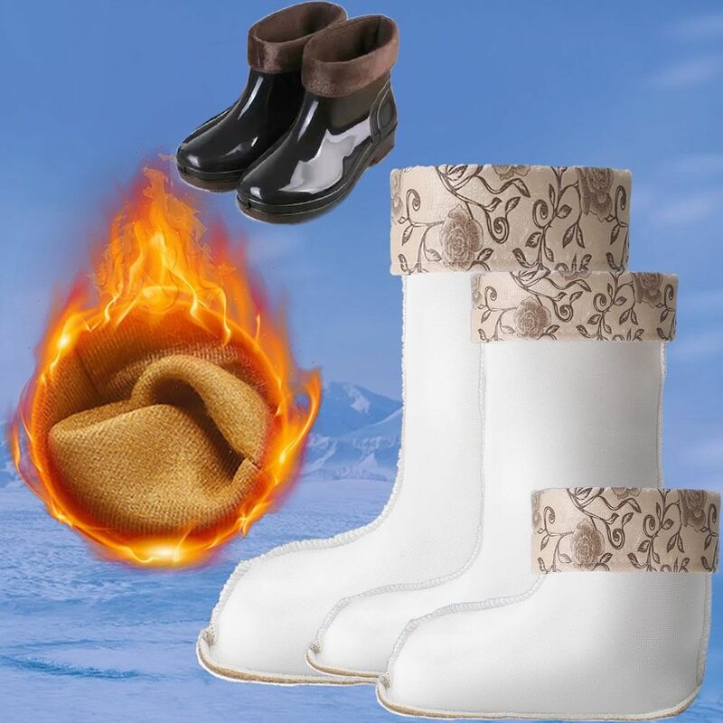 ฉนวนกันความร้อนหนาฤดูหนาวซับในอบอุ่นมัธยมต่ำรองเท้าบูทหน้าฝนซับเย็นอุปกรณ์ถุงหุ้มรองเท้า