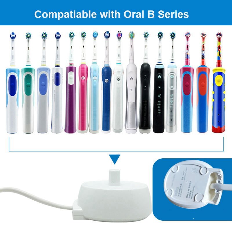 Cargador eléctrico Compatible con cepillo de dientes eléctrico serie Oral B, adaptador de Base de carga inductiva