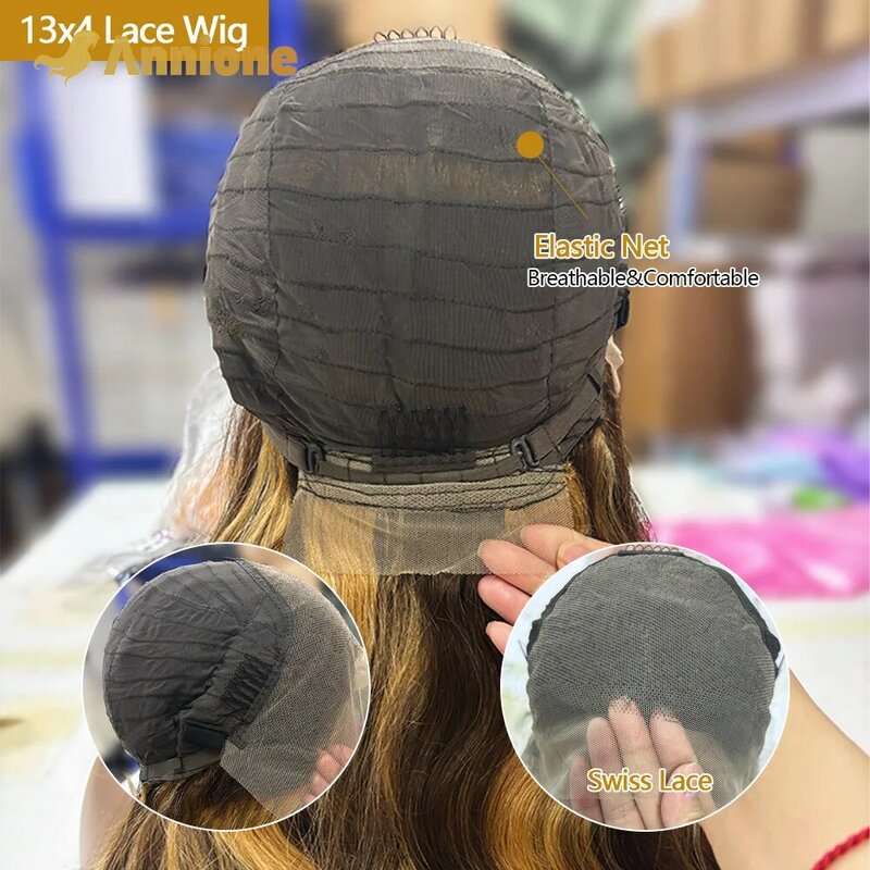 Blonde Lace Frontal Wig Curly Body Wave 13x4 HD Transparent Highlight Wigs 100% Human Hair Pre Plucked With Baby Hair For Wemon
