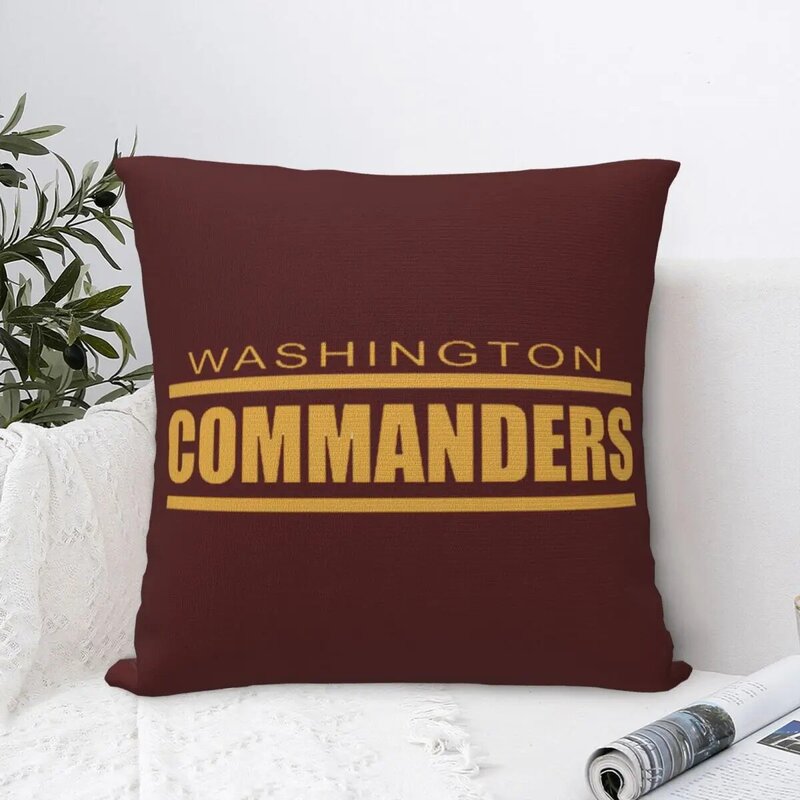 Washington Commanders Square Pillowcase Pillow Cover Polyester Cushion Zip Decorative Comfort Throw Pillow for Home Living Room