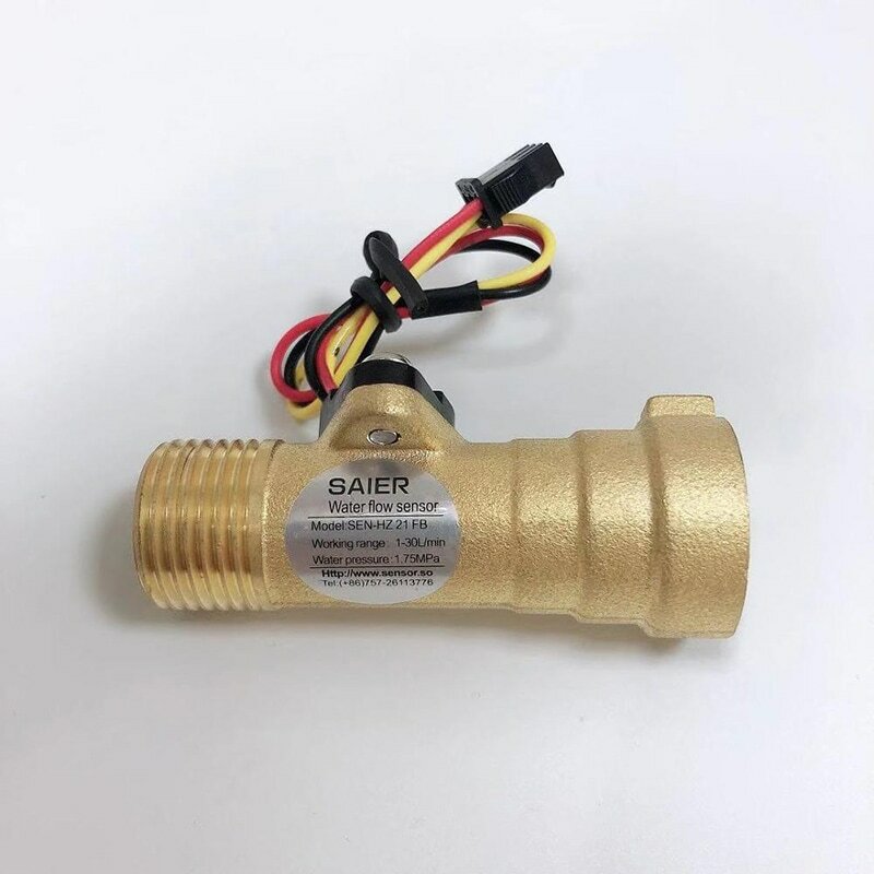 Sensor do medidor de fluxo de água do bronze DN15G 1/2, interruptor do sensor, escala 1.25-30L pelo minuto, DC3V5V24V