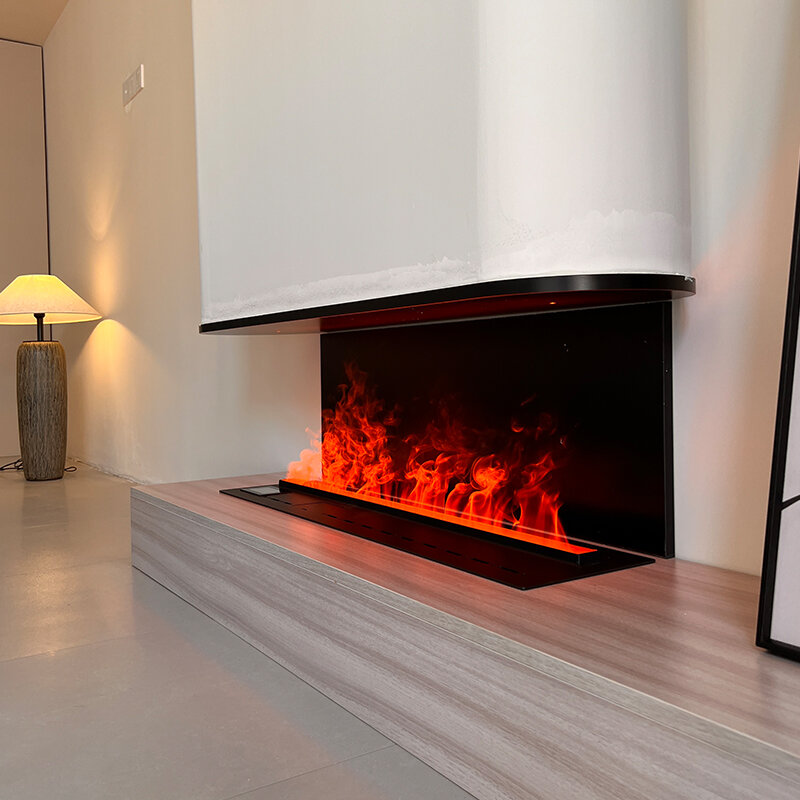電気埋め込み式炎暖炉,3D火炎加湿器,水蒸気,72〜100インチ