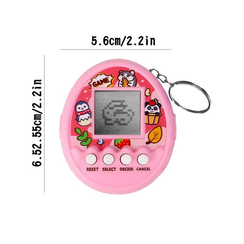 Nostálgico Virtual Pet Retro Handheld Game Machine Console, E-Pet Brinquedos Interativos com Chaveiro para Crianças, 90S