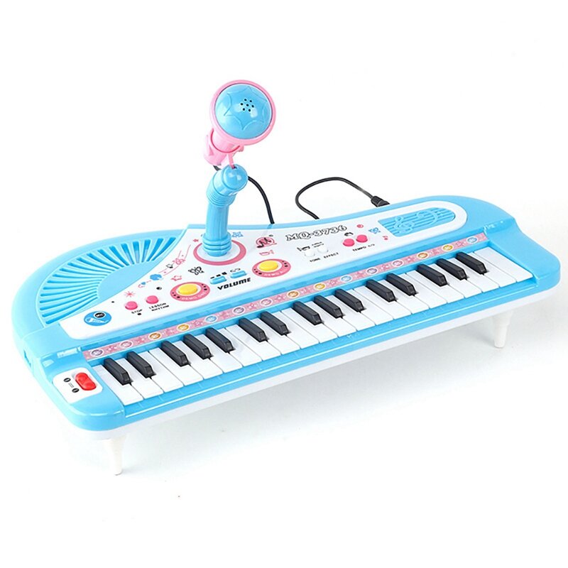 Teclado de Piano de 31 teclas para niños, juguete electrónico con micrófono para niños