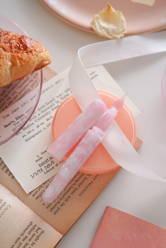 Новая коллекция 2022 года, розовая каучуковая Стеклянная Ручка для подростковых заболеваний