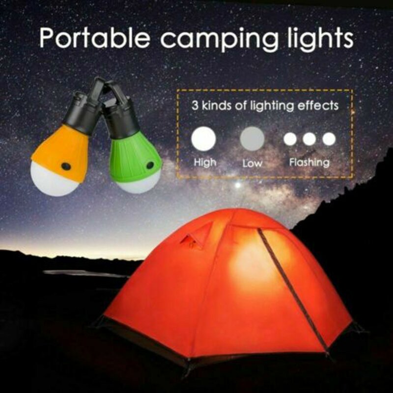 Bombilla LED de emergencia para acampada, 3 pilas AAA (no incluidas), 3 modos de iluminación, ahorro de energía, 1 unidad