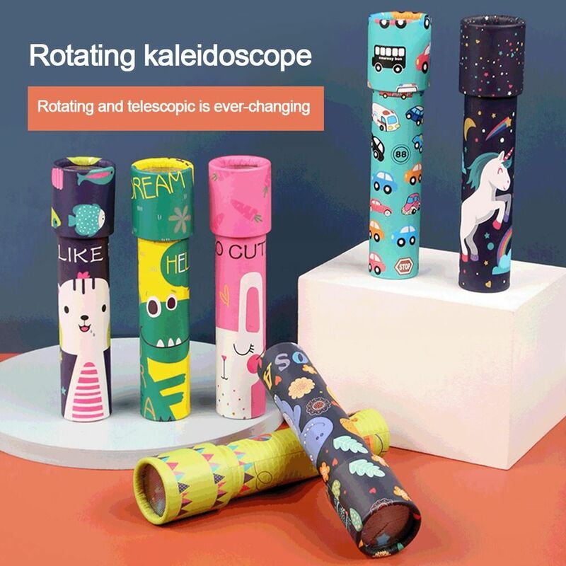 1/4Pcs Plastic Rotation Kaleidoscope Paper Scalable Magic Changeful Kaleidoscope Colorful Adjustable Fancy Colored World Toys