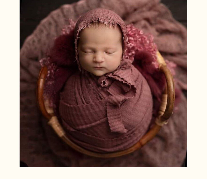 Neugeborenen Fotografie Decke Baby Gestrickte Swaddling Foto Hintergrund Schießen Studio Fotografia Hintergrund Körbe Foto Requisiten