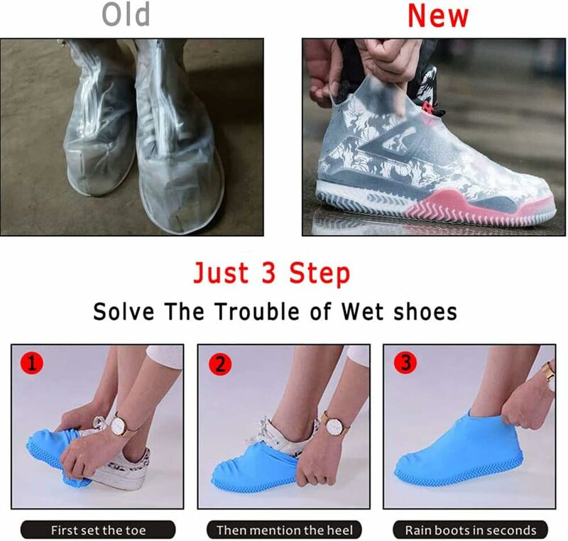 1 para wodoodpornych pokrowców na buty przeciwdeszczowe wielokrotnego użytku silikonowe kalosze na zewnątrz kalosze akcesoria do butów do chodzenia pokrowiec na buty wielokrotnego użytku