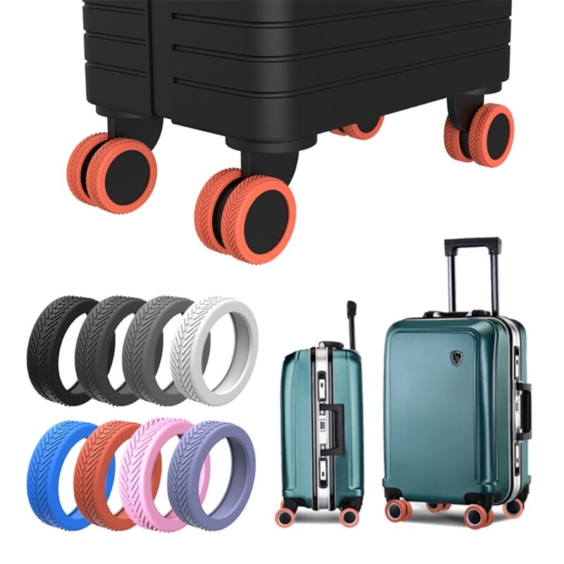 8 Uds cubiertas ruedas equipaje cubierta rueda maleta cubiertas ruedas giratorias silicona Envío Directo