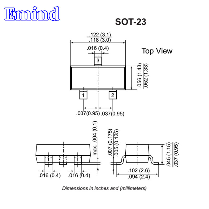 Transistor bipolaire S9014/MMBT9014 SMD SOT-23, écran en soie J6 NPN 45V/1000 ma, 2000/3000 pièces