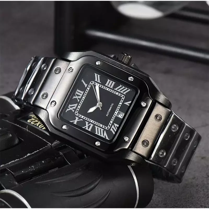 Top Original Brand Watches For Mens Fashion Classic Square Waterproof Automatic Date WristWatch Luxury Sports AAA Male Clocks