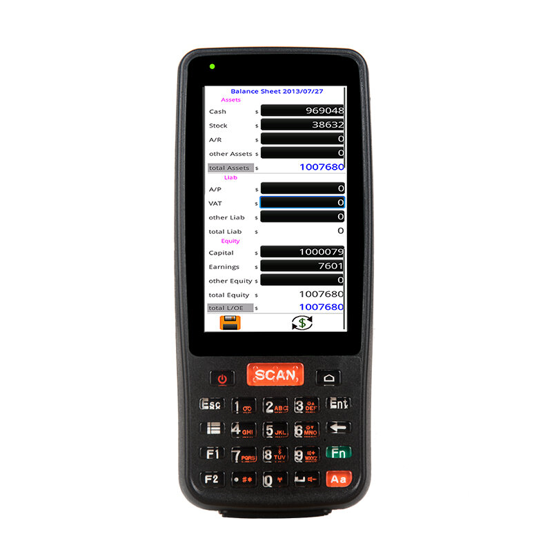 เครื่องสแกนบาร์โค้ดสะสมข้อมูลระบบ NFC RFID 9.0ระบบแอนดรอยด์2D 4G สำหรับอุตสาหกรรม